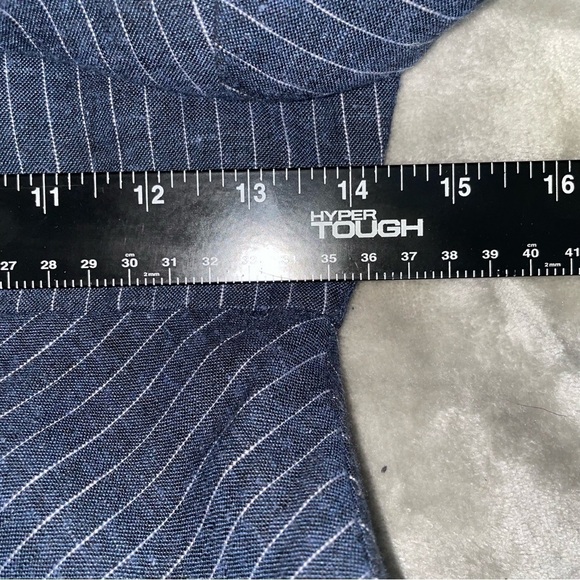 Banana Republic Navy Striped Linen Blend Fit Flare Mini Dress Size 2 - Picture 8 of 9